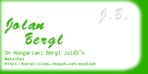 jolan bergl business card
